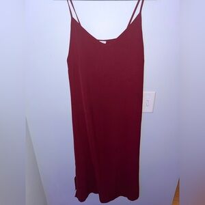 See You Monday Deep Red Slip Dress